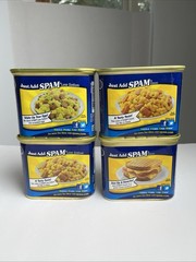 4 Cans of SPAM, 2 25% Reduces Sodium Cans & 2 Reg Cans Canned Meat 12 oz READ*