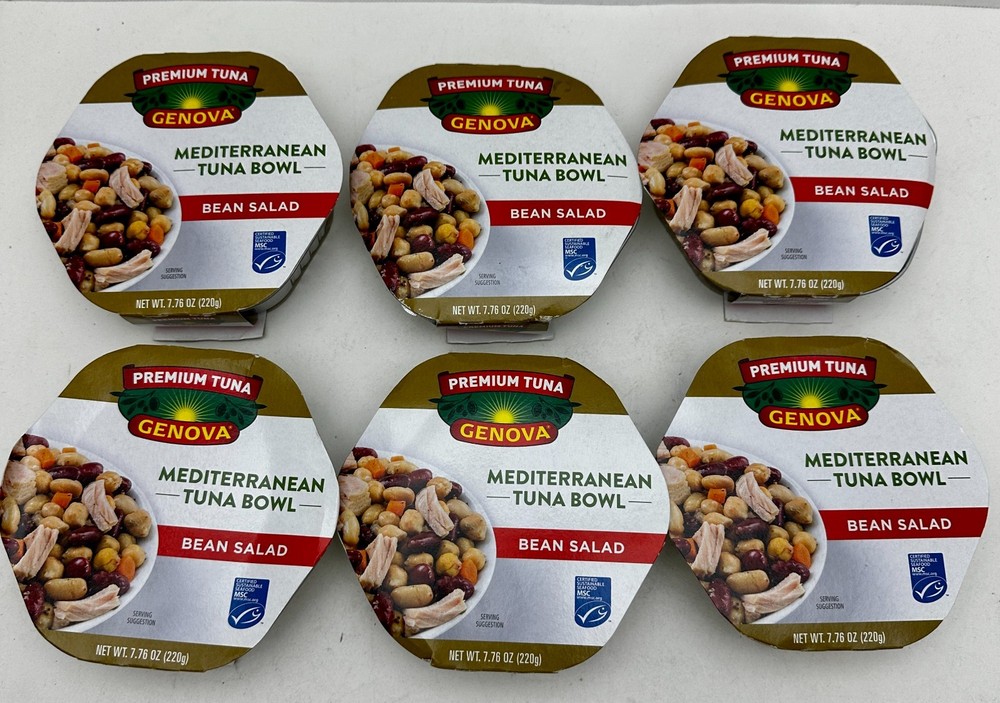 Mediterranean Tuna Bean Salad, 7.76 oz Bowls Pack of 6, Ready to Eat 2028