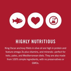 King Oscar Anchovies Fillets in Olive Oil, 2 Ounce Cans Pack of 18, Wild Caug…