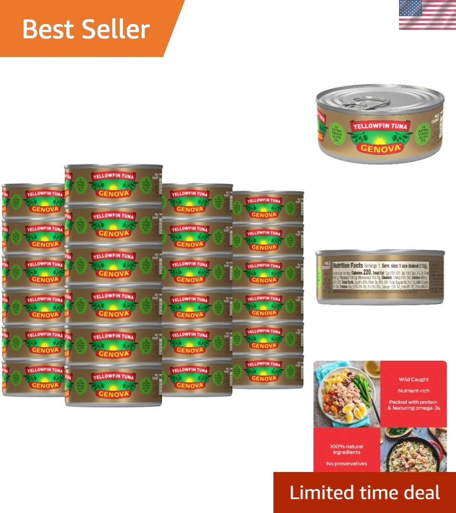 Premium Yellowfin Tuna in Extra Virgin Olive Oil with Sea Salt, Wild Caught, …