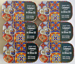 6 X Trader Joe’s Calamari Pieces In Olive Oil 3.91 oz X 6 Cans Giant Squid
