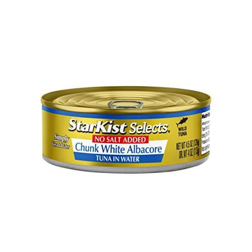 Selecciona Atun Blanco En Trozos Sin Sal Anadida En Agua – Lata De 4,5 Oz (