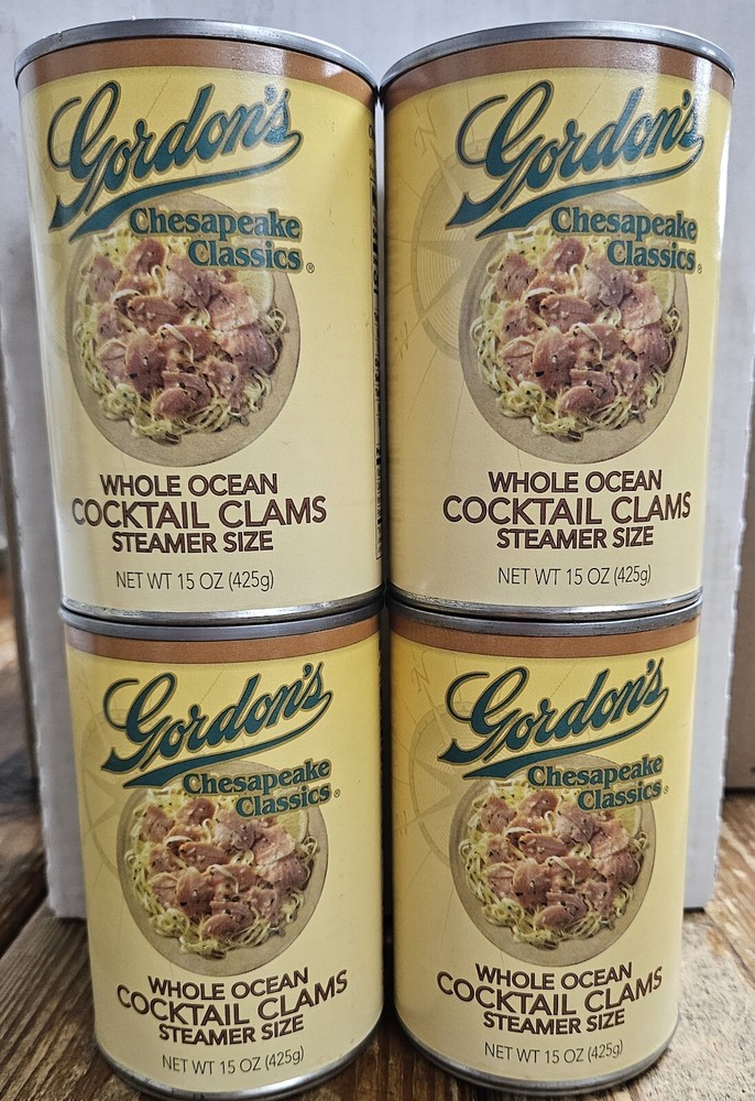 Gordon’s Chesapeake Classics 15 oz Whole Ocean Cocktail Clams Free Ship 4 pack