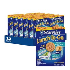 Lunch-To-Go Mix Your Own Tuna Salad, Chunk Light Tuna Pouch, 4.5 Ounce Kit, 1…