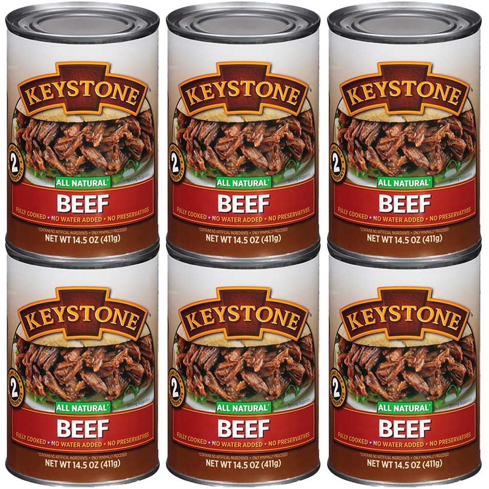 Keystone Beef Pack of 6 14.5 Oz Fully Cooked Shelf Stable Protein Snacks