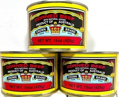 Crown Brand Corned Beef with Natural Juices 15 oz ( Pack of 3 )~09/2027