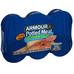 Armour Star Potted Meat, Ready to Eat Canned 10g 3 Ounce (Pack of 6)