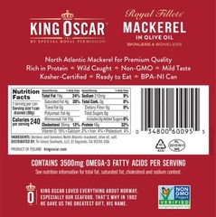 Mackerel in Olive Oil, 4.05 Ounce Can Pack of 3, Packaging May Vary, Skinless…