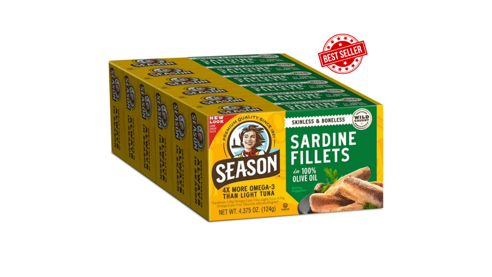 Season Skinless & Boneless Sardines in Oil – 4.375-Ounce (Pack of 6)