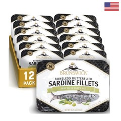 Sardines in Olive Oil, 3.75 Oz Can (Pack of 12) – Boneless Butterflie