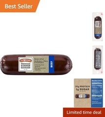 8 Ounce Gourmet Beef Summer Sausage – Gluten Free, Low Carb, Ready to Eat