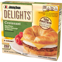 Delights Turkey Sausage, Egg White & Cheese Croissant Sandwiches, 4 Count (Fr…