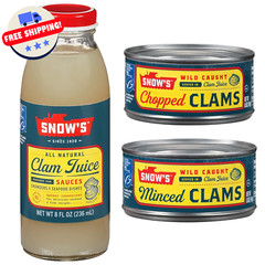 Clams – Canned Chopped Minced – Snows Ocean – Gluten Free – High Protein