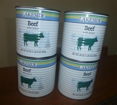 Lot 4 x 24oz Lakeside Canned Beef for Camping or Survival Beef Exp.2031