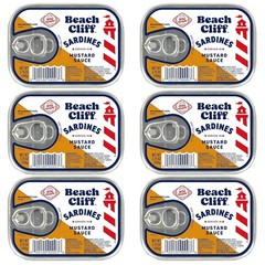 Delicious Mustard Sauce Sardines – High Protein & Gluten Free, Set of 6 Cans