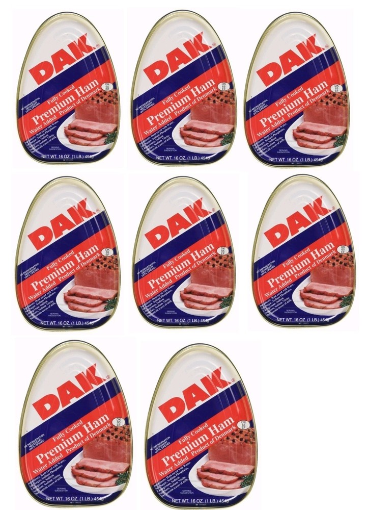 8 Packs 16oz DAK Premium Ham Fully Cooked water added Ready to eat Picnic Food