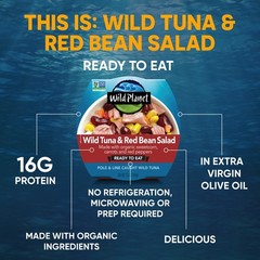 (4 pack)Wild Caught Tuna & Red Bean Salad with Veggies, Ready to Eat, 5.6 oz Can