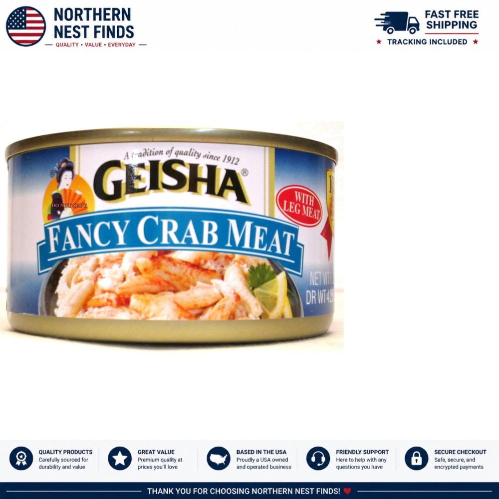 Wild Caught Fancy Crab Meat – Pack of 3 (6 oz cans) for Gourmet Meals