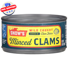 Clams – Canned Chopped Minced – Snows Ocean – Gluten Free – High Protein