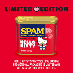 (4 pack) SPAM 25% Less Sodium, Canned Meats, 7 g Protein, Shelf-Stable, 12 oz