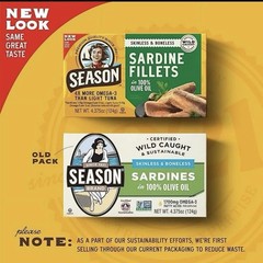 Season Sardines Skinless Boneless in 100% Olive Oil, Pack of 6, Wild-Caught,