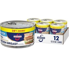 Premium Chunk Chicken Breast in Water, 12.5 oz – Pack of 12, High Protein, Low F