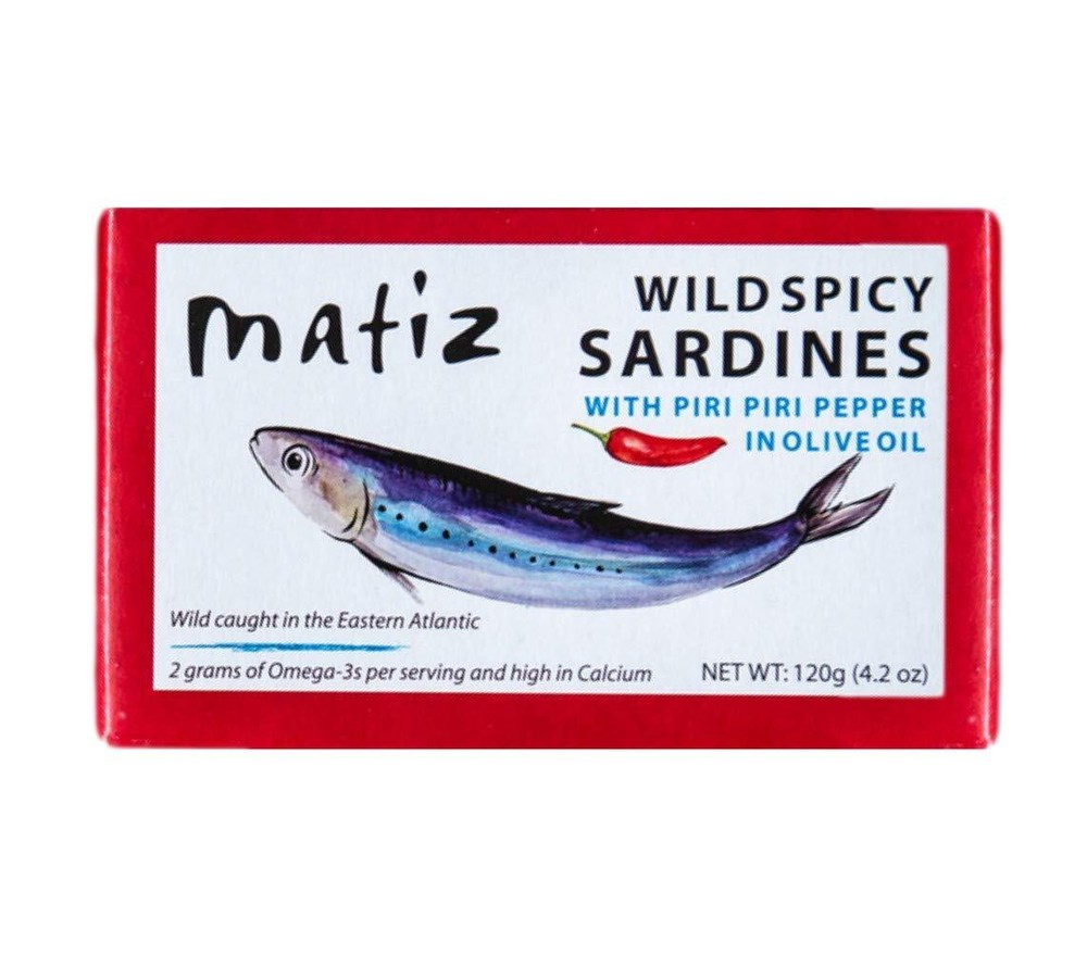 Matiz Wild Caught Spicy Sardines in Olive Oil with Piri Piri Peppers 12 Pack