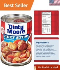 Hearty Beef Stew 15 oz (Pack of 12) – Ready-to-Eat, Gluten-Free, 10g Protein