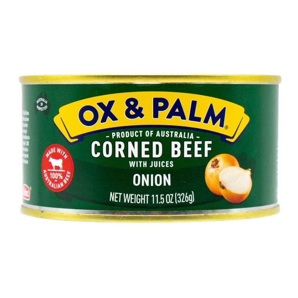 Ox & Palm Corned Beef, Onion 🧅 Flavored, 11.5 Oz (Pack of 1)