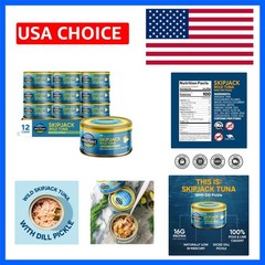 Wild Skipjack Tuna with Dill Pickle Tinned Fish, Canned Tuna, Sustainably Wil…