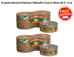 New Genova Premium Yellowfin Tuna in Olive Oil 4 X 2 = 8 cans Free Shipping