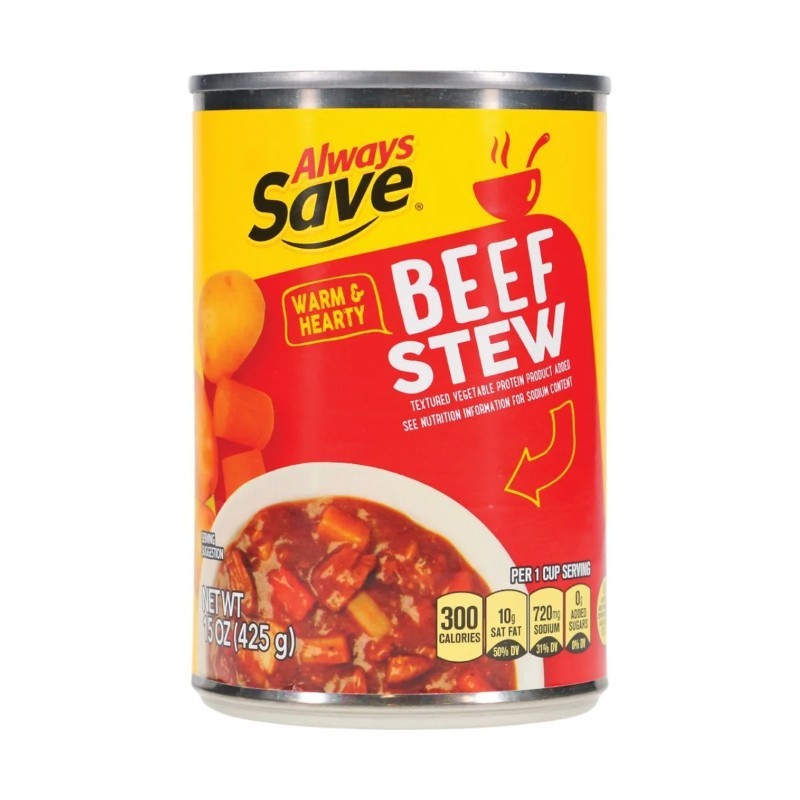 12x Always Save Beef Stew Canned Meal Bulk Case Pantry Stock Hardy Dinner 15oz