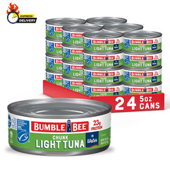 Chunk Light Tuna in Water, 5 Oz Cans (Pack of 24) – Wild Caught – 22G Protein pe