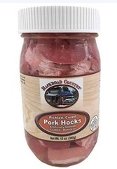 Fully Cooked Boneless USA Made Pickled Cured Pork Hocks, 12 Oz Jar