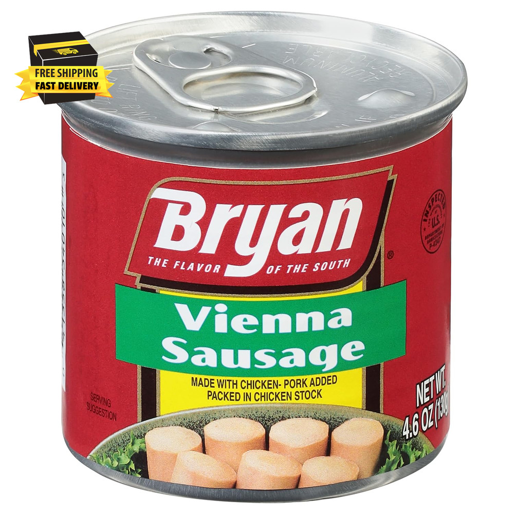 BRYAN Vienna Sausage, 4.6 Ounce Pull-Top Can (Pack of 1) | Canned Meat | Keto Fo
