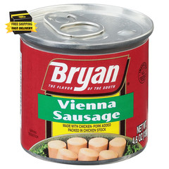 BRYAN Vienna Sausage, 4.6 Ounce Pull-Top Can (Pack of 1) | Canned Meat | Keto Fo