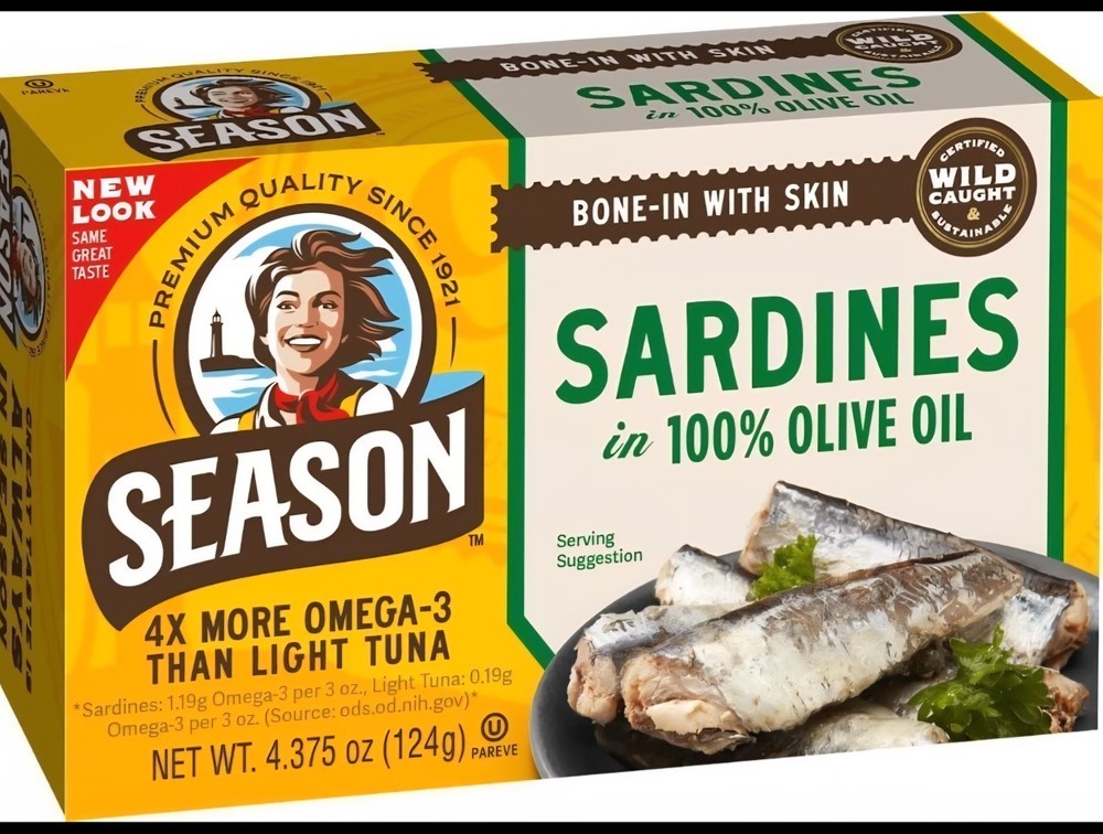 Season Sardines in Olive Oil, 10-count, 4.75 oz Each Total 47.5 oc