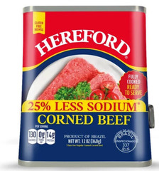 HereFord 25% Less Sodium Corned Beef 12 oz ( Pack of 12 )~6/2028