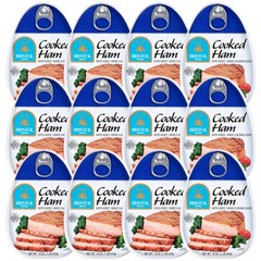 12 Pack Bristol Cooked Canned Ham 16oz Smoke Flavor Picnic Sandwich Meat