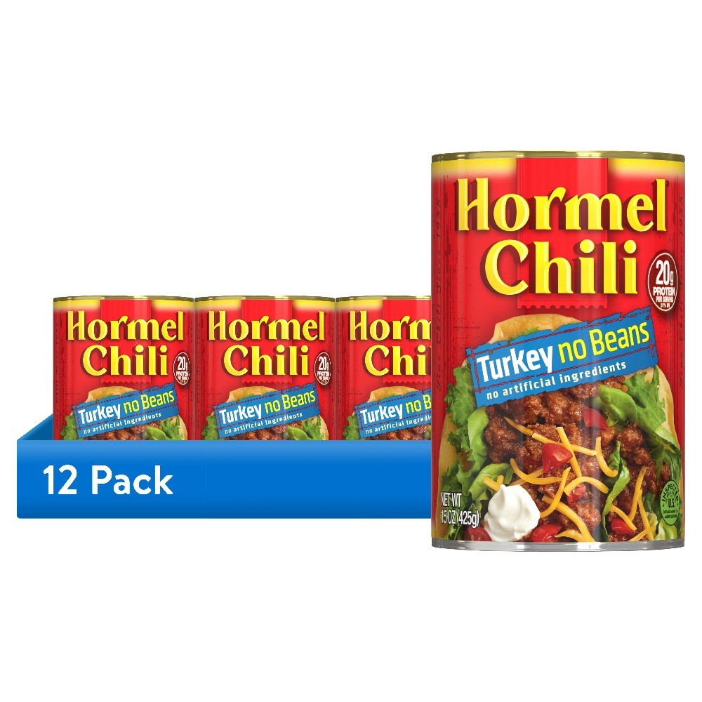 HORMEL 12pk 15oz Turkey Chili No Bean, Canned Shelf Stable