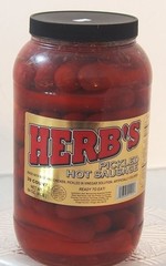 Spicy Pickled Sausage – 1 Gallon Jar, 39 Count, Beef & Chicken, No Pork, Snack