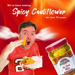32 Oz Fresh Pickled Vegetables – Spicy Cauliflower, Carrots & Hot Peppers, Vegan