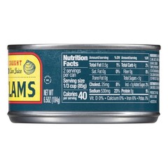 Wild-Caught Chopped Clams, 6.5 oz (Pack of 6) – 5g Protein, Sustainably Sourced