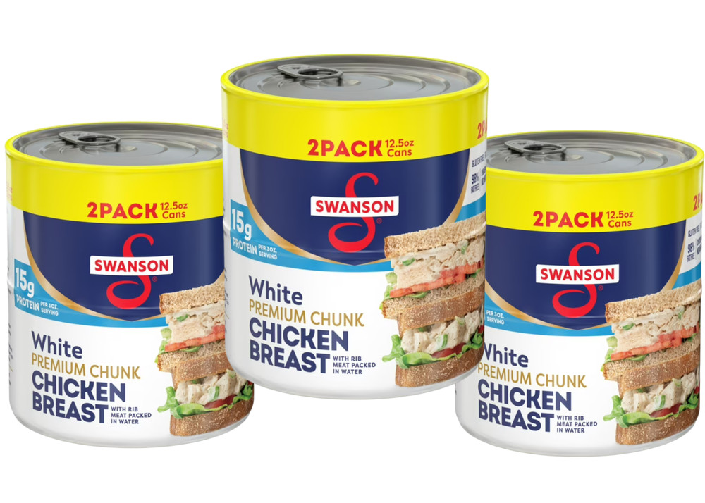 Swanson White Premium Chunk Chicken Breast with Rib Meat in Water, 3 packs 12.5