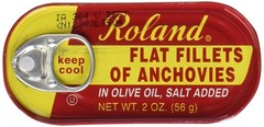 Roland Foods Anchovies Fillets, Flat in Olive Oil, 2 Ounce