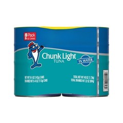 (6 pack) Chunk Light Tuna in Water, Wild Caught, 20g Protein, 5 oz, 8 Cans