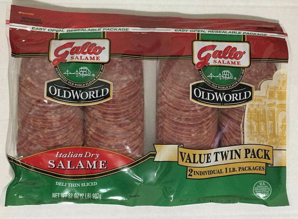 2 Pounds Gallo Italian Dry Salame Salami Deli Thin Sliced 2 Pound (Pack of 1)
