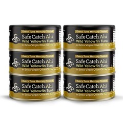 Safe Catch Wild Ahi Tuna Steaks in Olive Oil 5oz Pack of 6 Sustainably Caught