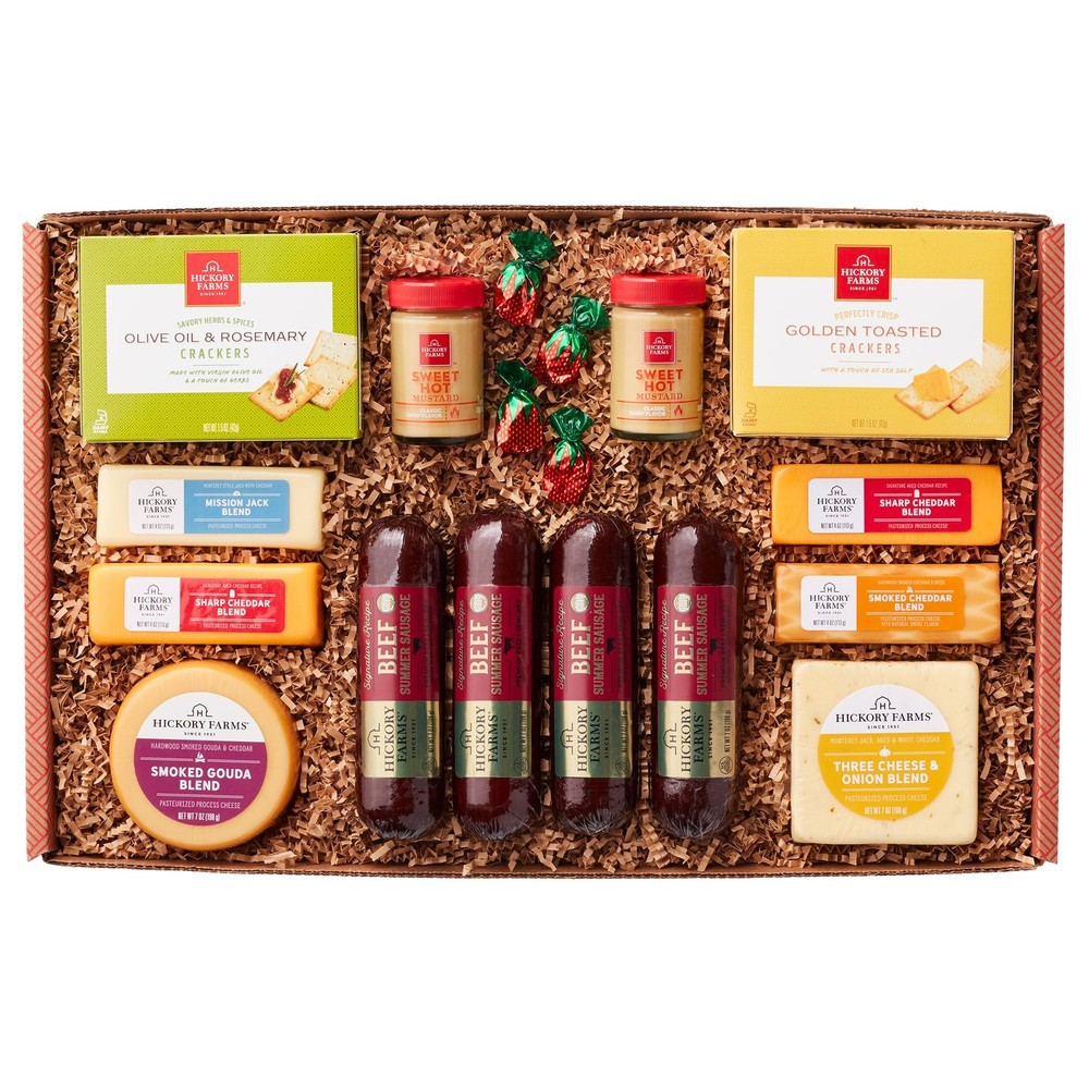 Hickory Farms Signature Beef Meat and Cheese Gift Basket (Extra 18 Piece Set