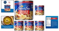 Southern Style Chicken & Dumplings – 5 Pack of 24 oz Cans – Ready-to-Eat Meal